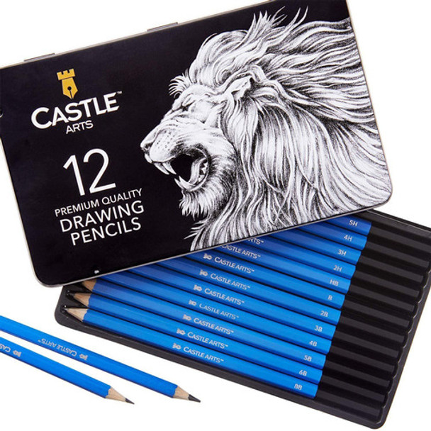 Lapices De Dibujo De Grafito Con Estuche Pack 12 Castle Art 0