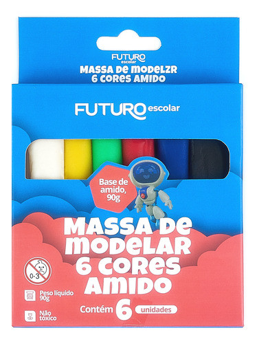 Massa De Modelar Amido 6 Cores 0