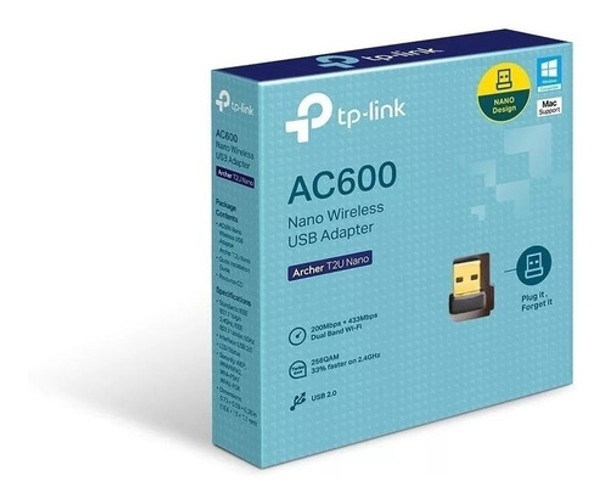 Adaptador Usb Wireless Ac600 Archer T2u Tp-link Nano 0