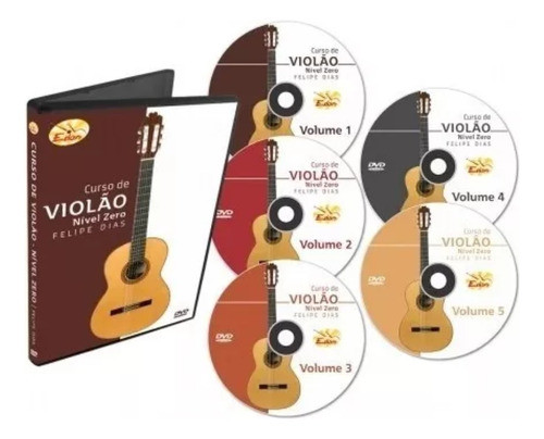 Curso Completo De Violão Nível Zero Em Dvd - 5 Dvds Edon 0
