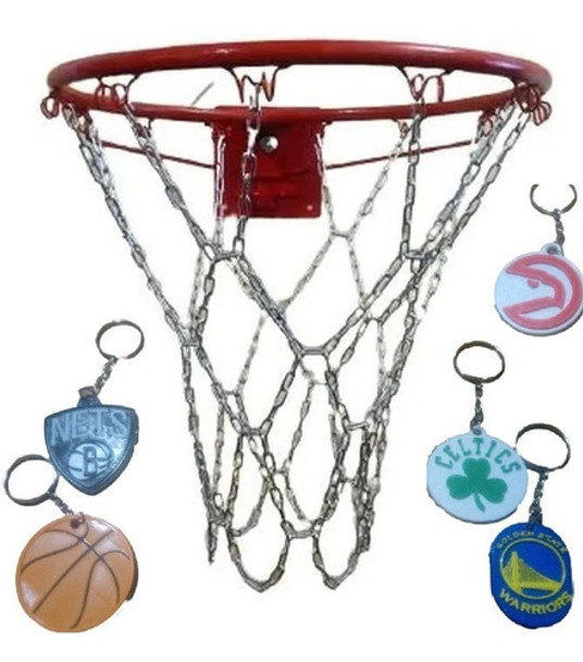 Red De Basquet 12 Enganches, Cadena Zincada Num25 Rombos 0