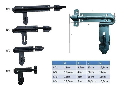 Pasador Porta Candado Hierro Forjado N°2 0