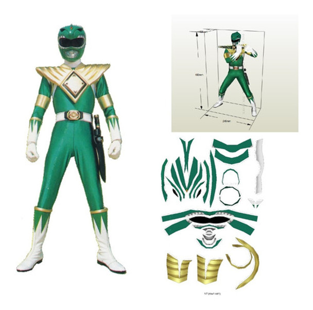 Power Ranger Verde Figura 40 Cm Papercraft 0