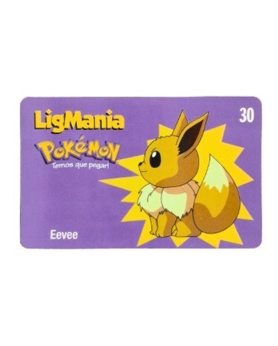 Cartão Telefônico Ligmania Pokémon - Eevee - 20/30 0