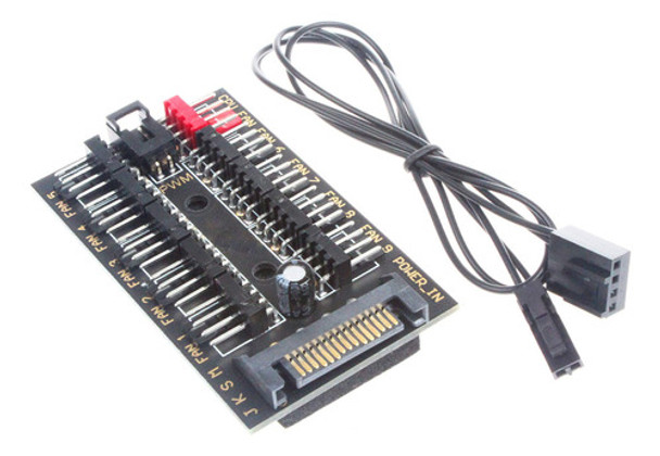 Noyito 10-pc Pc Fan Pwm Hub Dc12v Sata Port Fuente De Alimen 0