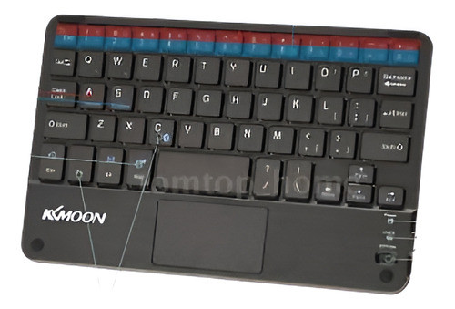 59keys Mini Teclado Inalámbrico Bt Con Pantalla Táctil Para 0