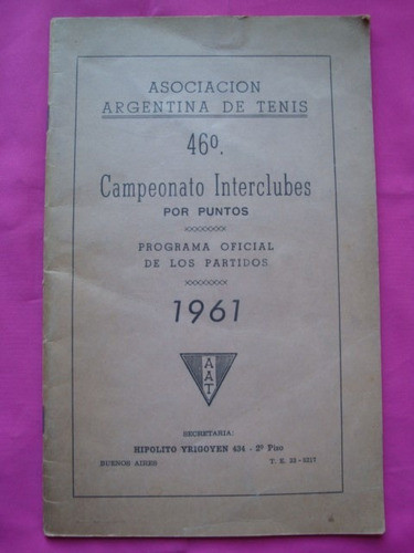 Asociacion Argentina De Tenis 46° Campeonato Interclubes 0