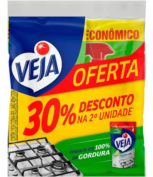 Veja Cozinha - Desengordurante Limão, Refil Com 2 Unid 400ml 0