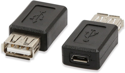 Adaptador Usb 2.0 A Hembra A Usb Micro, Negro/2 Pack 0