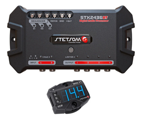 Processador Bluetooth Stx 2436bt + Voltimetro Minivt Stetsom 0