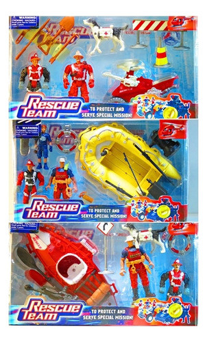 Triple Set Rescate Figuras, Vehículos Y Accesorios Nuevos 0