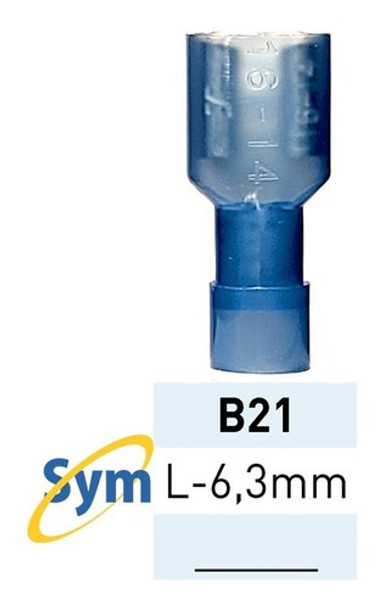 Terminal Preaislado, Pala H 6,3mm B21 X100un Termiplast Lct 0