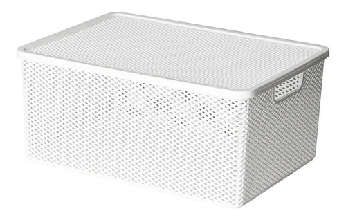 Cesto Organizador Linea Con Tapa Blanco 36 X 26 X 16 Cm 0