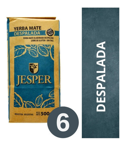 Yerba Mate Jesper Despalada 6 X 500 Gr 0