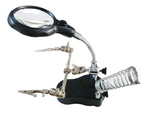 Lupa De Mesa Con Agarres Para Soldar + Luz Led Modelo 16126a 0