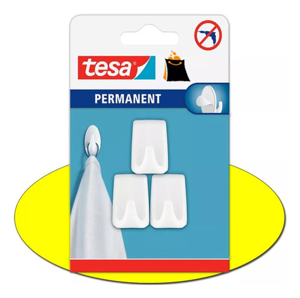 Gancho Pared Autoadhesivo Cuadrado Plastico Tesa 3u 0 Gancho Pared Autoadhesivo Cuadrado Plastico Tesa 3u 0