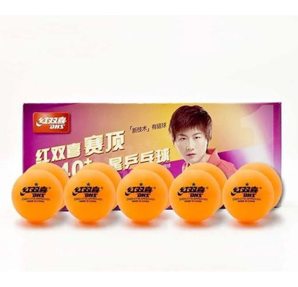 Kit 10 Bolinhas De Tenis De Mesa Dhs 1 Estrela Laranja St 0