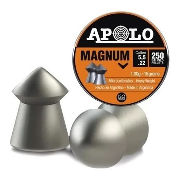 Balines Apolo Magnum 5.5 X250 Rifles Aire Comprimido Caza 0