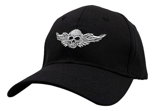 Gorro De Visera Negro Con Calavera 0