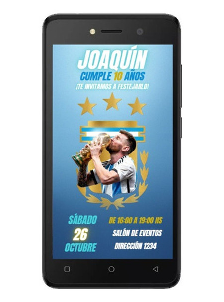 Invitación Digital Para Imprimir Tarjeta Virtual - Messi 0