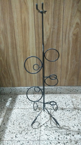 Vinoteca De Hierro Para 4 Botellas  Con Porta Copas 0