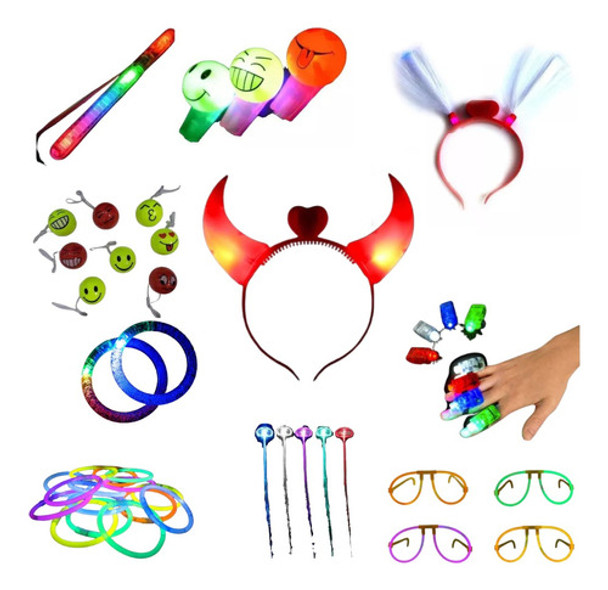 Combo Cotillon Luminoso Led Neon Fluo Fiesta Carioca +200 0 Combo Cotillon Luminoso Led Neon Fluo Fiesta Carioca +200 0