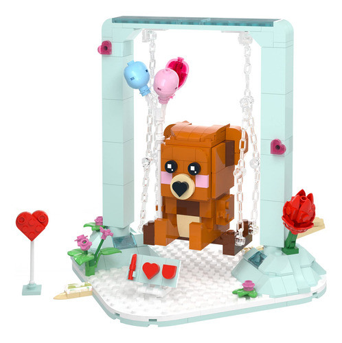 Brinquedo De Construção Nubee Cute Brown Bear Swing Com Balõ 0