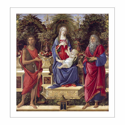 Lamina Fine Arte Virgen Y El Niño Botticelli 29x40 M Y C 0