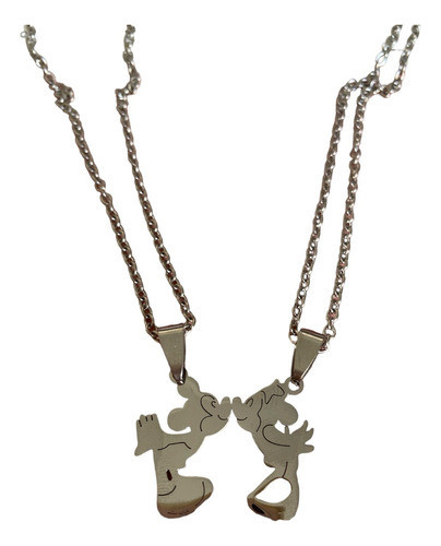 Collar Mickey Y Minnie Acero Quirurgico Pareja Compartido 0