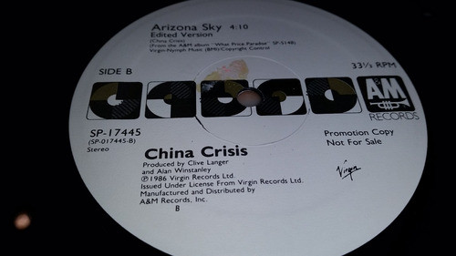 China Crisis Arizona Sky Vinilo Maxi Extended Usa Promo 1986 0