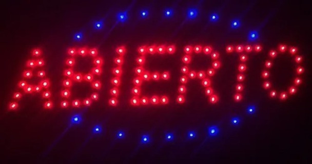 Cartel Luminoso Led Abierto 220 Volt Local Comercial Super 0