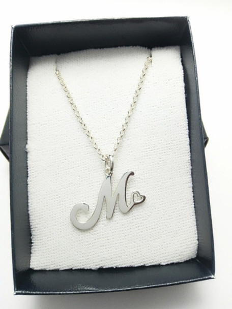 Cadena Y Dije Inicial  Letra  M  Todo De Plata 925 0