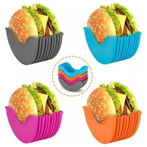 Sujeta Hamburguesa O Dona De Silicona Ajustable 0