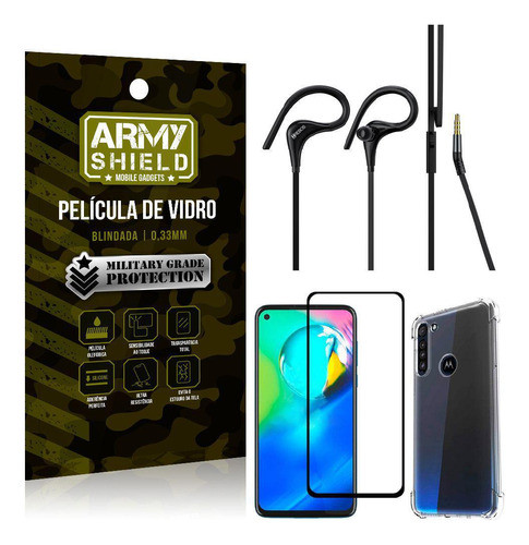 Capa + Película 3d Motog8power + Fone Sport Hs113 0