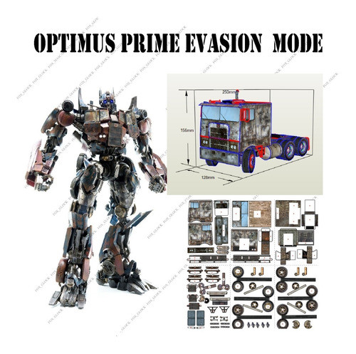 Optimus Prime Transformers Evasion Mode Papercraft 0