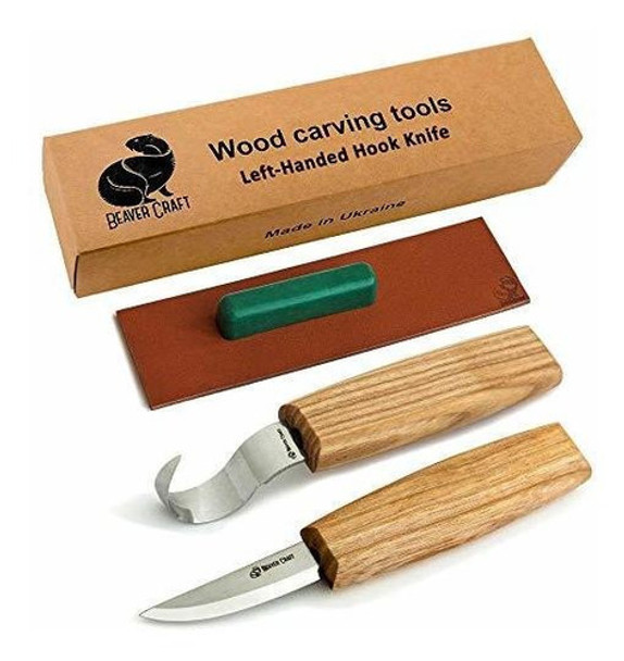 Set Cuchillo Curvado Y Recto Para Tallado De Madera Mano Izq 0