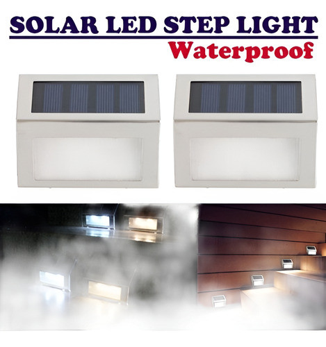 4 Unids Led Solar Jardín Patio Paso Escalera Escalera Luces 0