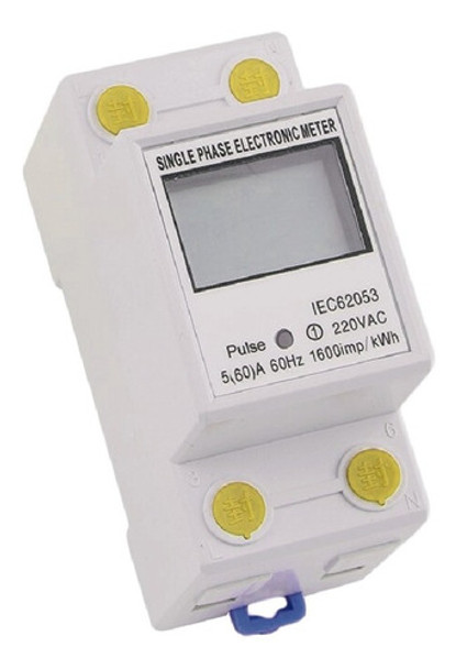 Medidor Monofasico Luz Consumo Riel Din Amper Volt Watt Kwh 0