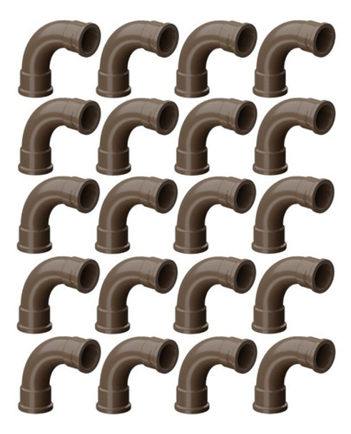 Curva Soldável 90° Kit 20 Unidades 50mm 1.1/2  Marrom Tigre 0 Curva Soldável 90° Kit 20 Unidades 50mm 1.1/2  Marrom Tigre 0