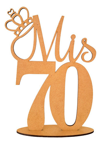 10 Centro De Mesa Mis 70 Con Corona 20cm Fibrofácil Mdf 0