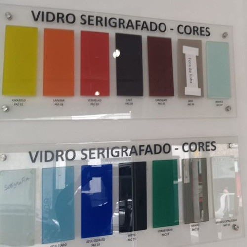 Vidro Serigrafado Vermelho  1,06x44x8mm Temperado 0