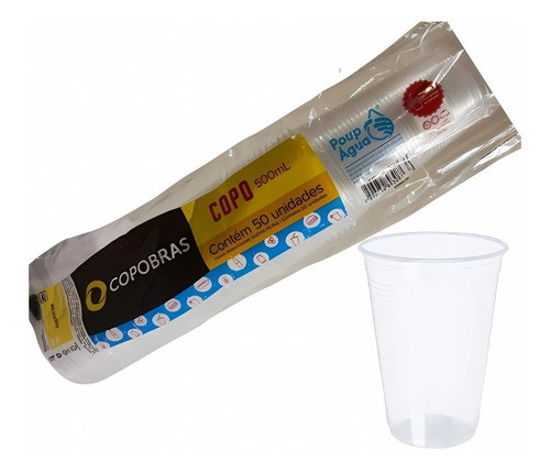 Vasos De Plástico Desechables 500ml Transparente 50 Unidades 0