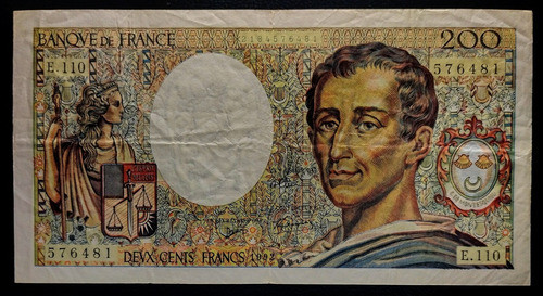 Francia Billete 200 Francos 1992 Exc Pick 155e Montesquieu 0