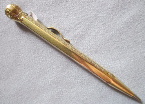 Antiguo Lápiz Porta Mina De Colección Enchapado En Oro 0