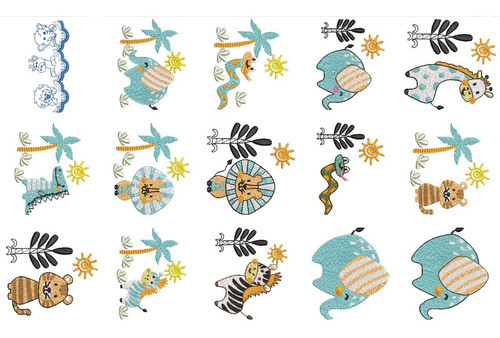 41 Diseños Matrices Para Bordadora Animales Safari 0