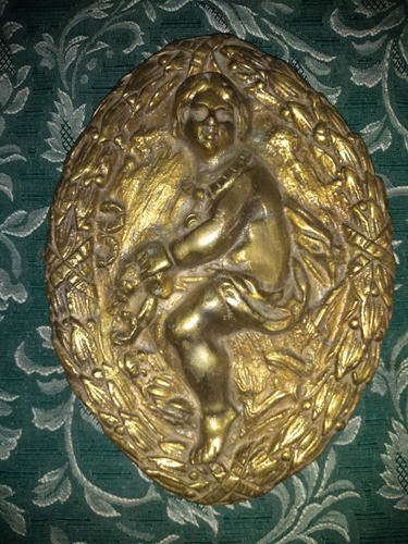 Aplique En Bronce Macizo Para Muebles Imagen Niño 0
