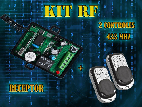 Receptor 433 Mhz Ilumin. Cerradura Porton  Alarma 1 Canal + 0