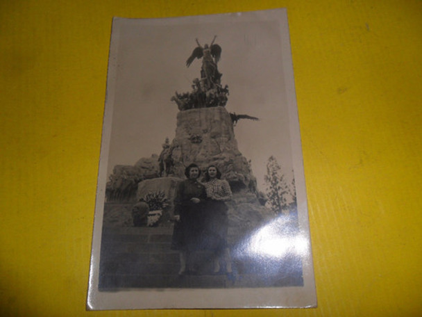 Antigua Fotografia Foto Monumento Familiar Escultura 0