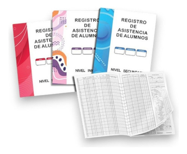 Registro De Asistencia De Alumnos - Secundaria Pack X15 0