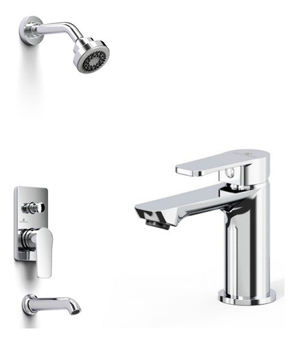 Griferia Combo Ducha C/transf+lavatorio Hidromet Small Cromo 0